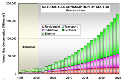 Turkey Projected Natural Gas Consumption by Sector - Reference Case